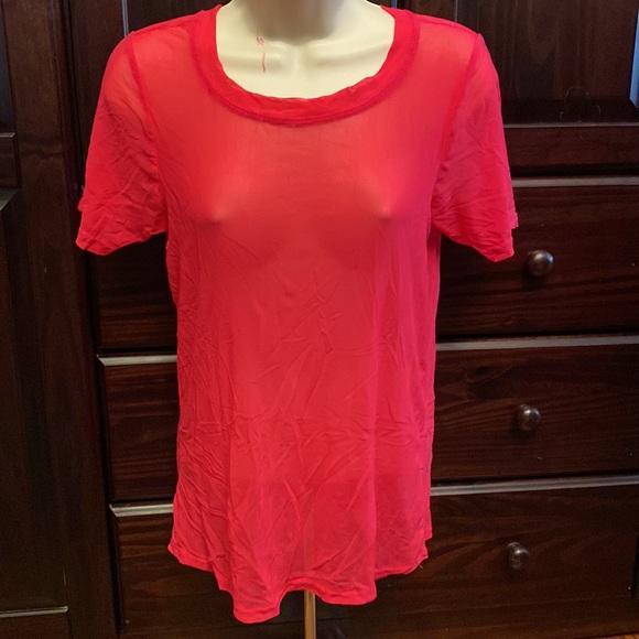 SAVVI SM Raspberry Pinkish Purple Mesh SALT Short Sleeve Shirt - Picture 6 of 10